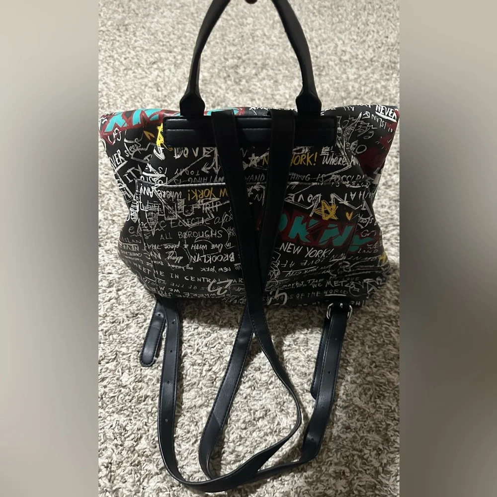 DKNY GRAFFITI BACKPACK HANDBAG